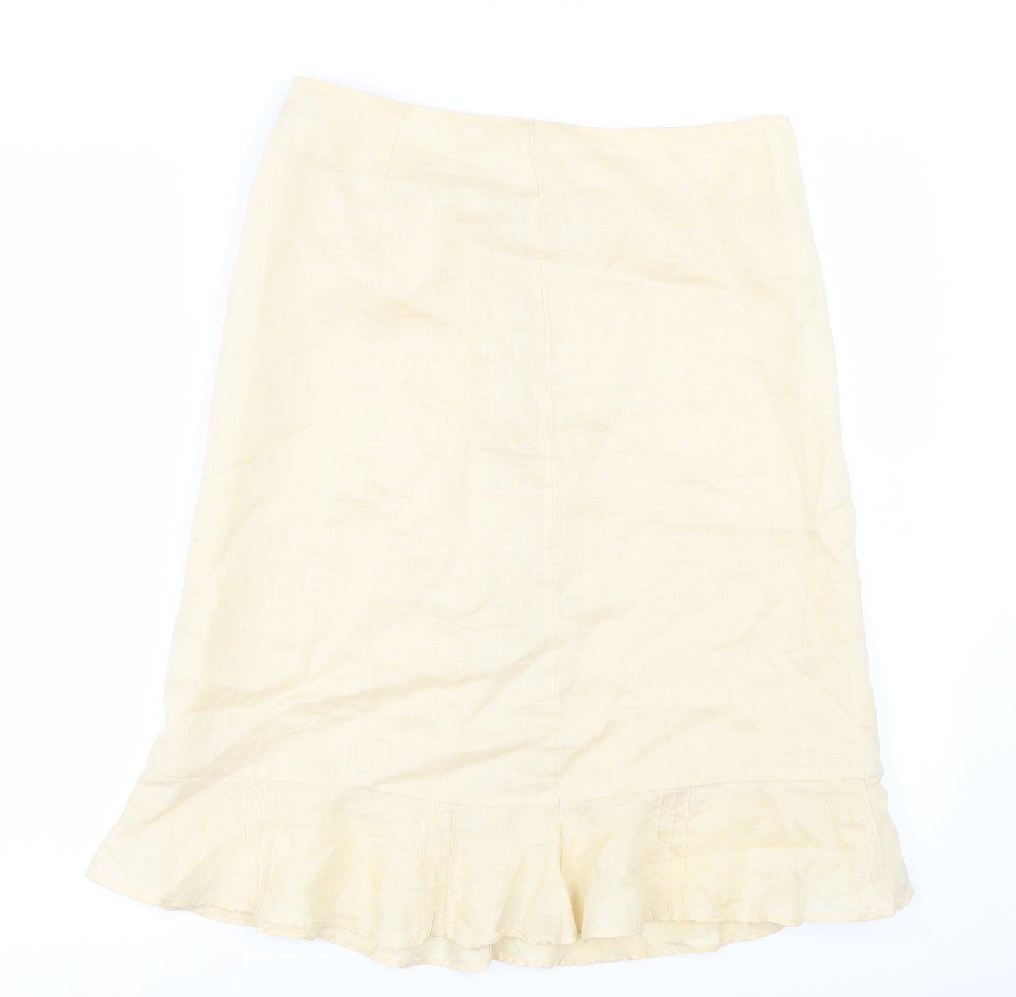 H&M Womens Yellow   A-Line Skirt Size 8