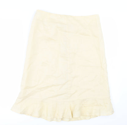 H&M Womens Yellow   A-Line Skirt Size 8