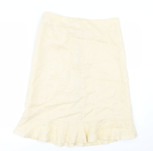 H&M Womens Yellow   A-Line Skirt Size 8