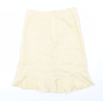 H&M Womens Yellow   A-Line Skirt Size 8