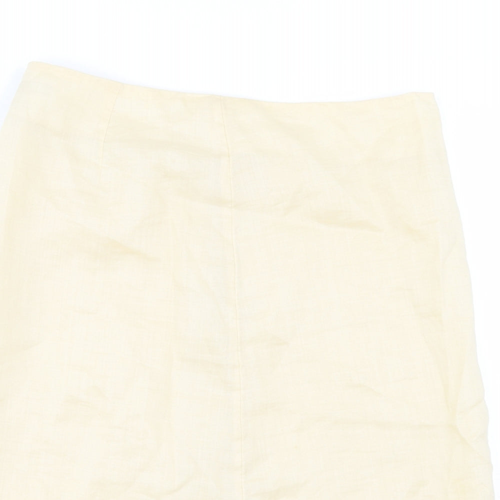 H&M Womens Yellow   A-Line Skirt Size 8