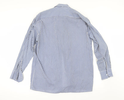 OLD ALEXANDER Mens Black Striped   Button-Up Size 15.5