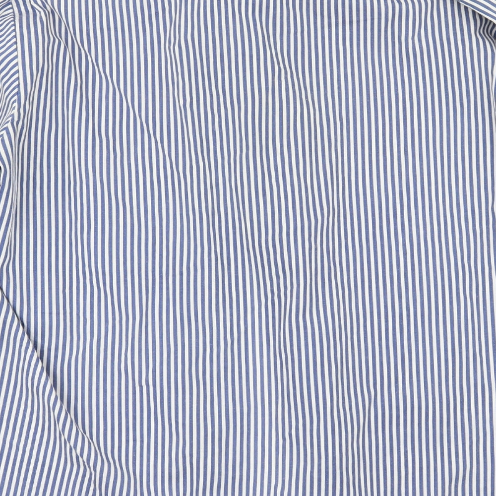 OLD ALEXANDER Mens Black Striped   Button-Up Size 15.5