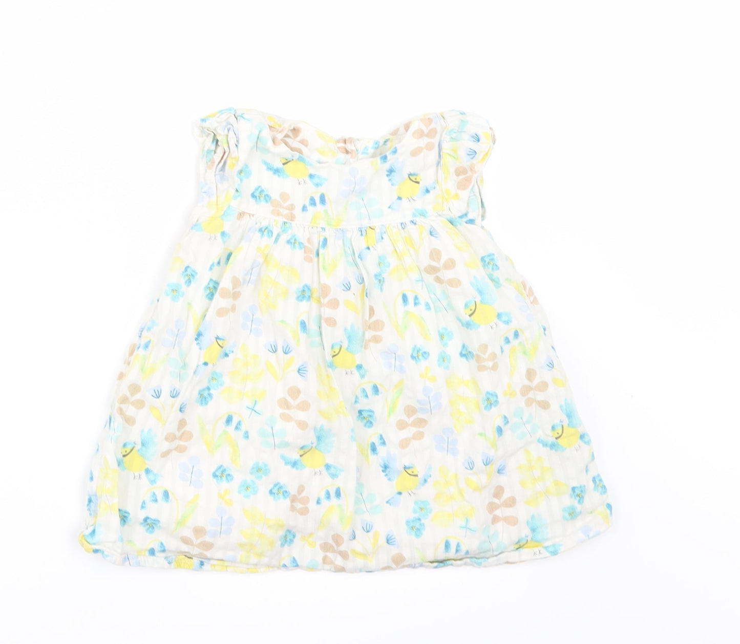 Marks and Spencer Girls White Floral  A-Line  Size 6-9 Months