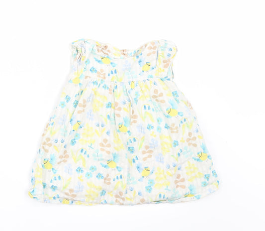 Marks and Spencer Girls White Floral  A-Line  Size 6-9 Months