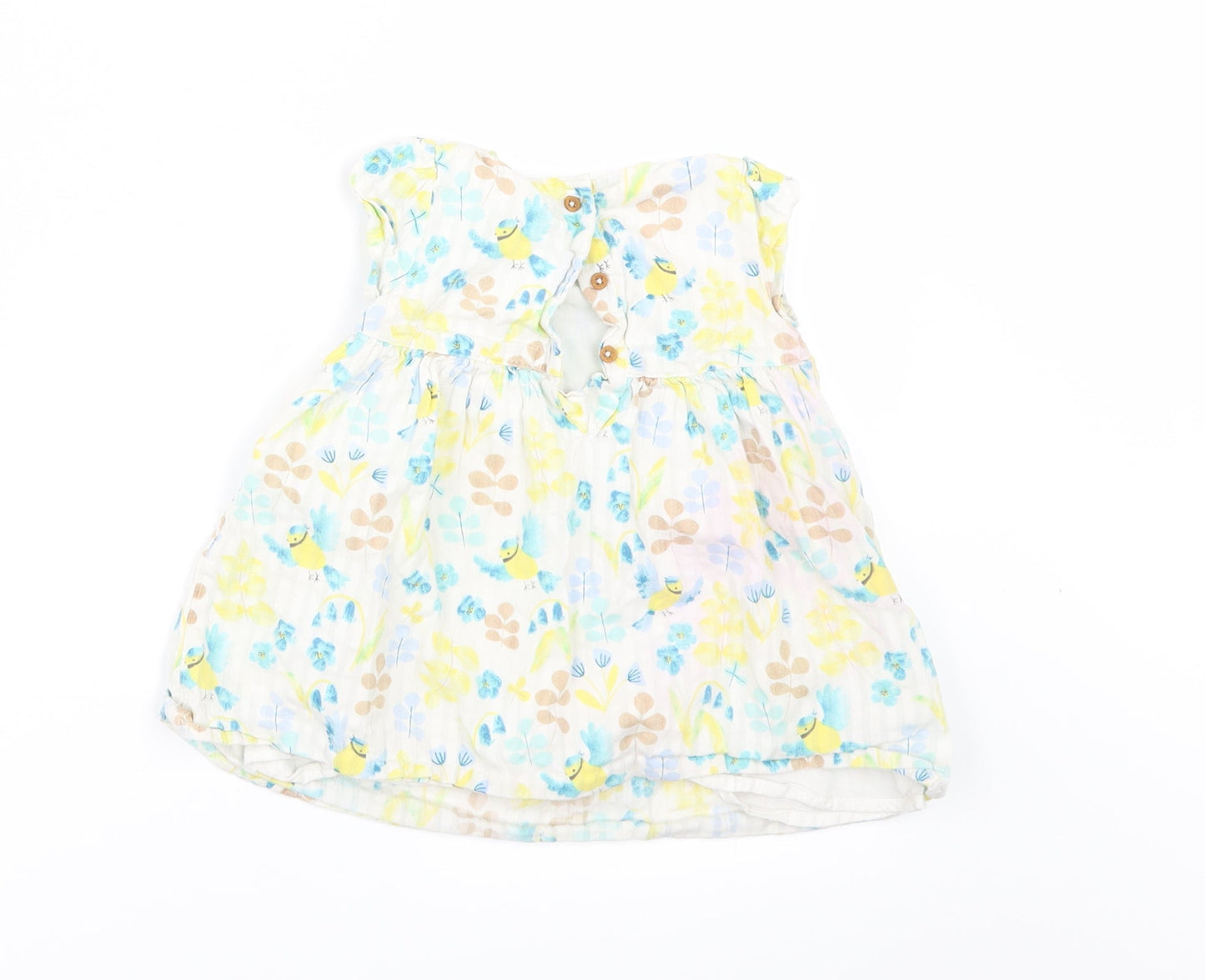 Marks and Spencer Girls White Floral  A-Line  Size 6-9 Months