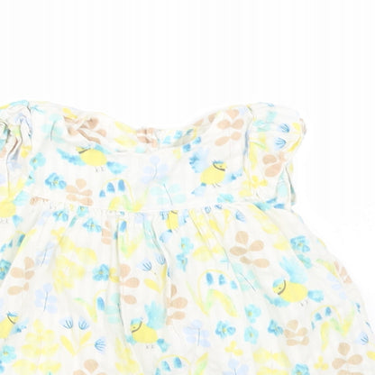 Marks and Spencer Girls White Floral  A-Line  Size 6-9 Months