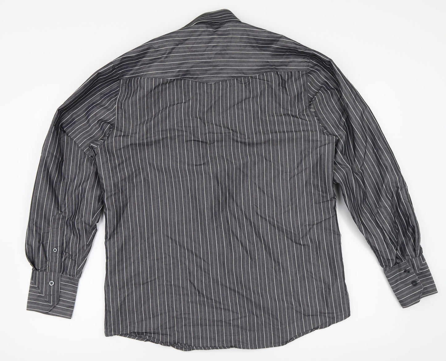 Mens UK Size M For Men Black  Button-Up Long Sleeve Casual Shirt
