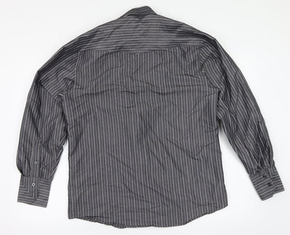 Mens UK Size M For Men Black  Button-Up Long Sleeve Casual Shirt