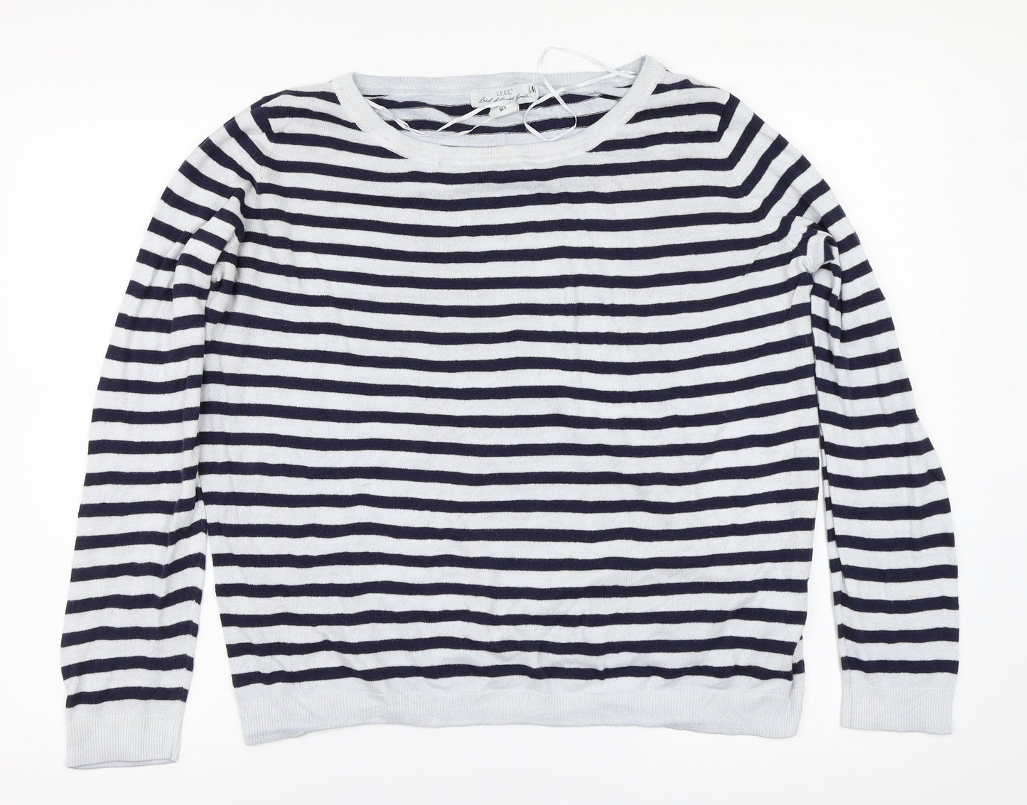 L.O.G.G. Womens Grey Striped  Henley Sweatshirt One Size  - Size EUR-L