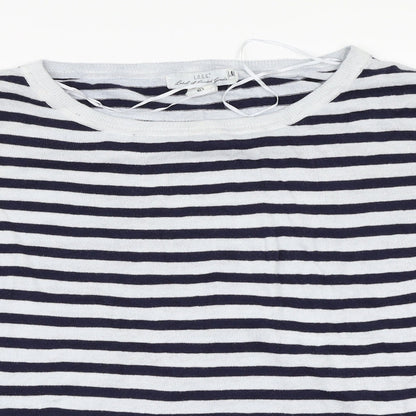 L.O.G.G. Womens Grey Striped  Henley Sweatshirt One Size  - Size EUR-L