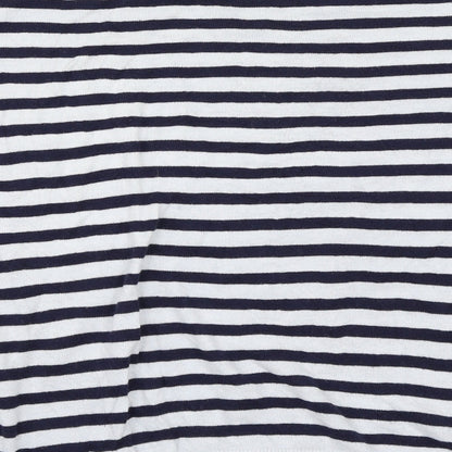 L.O.G.G. Womens Grey Striped  Henley Sweatshirt One Size  - Size EUR-L