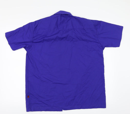 Mens UK Size L Petroleum Blue  Button-Up Short Sleeve Casual Shirt