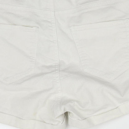 H&M Womens White   Hot Pants Shorts Size 10