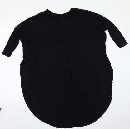 Womens UK Size 8 River Island Black Basic T-Shirt