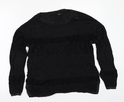 Next Level Womens Black   Pullover Sweatshirt Size 12