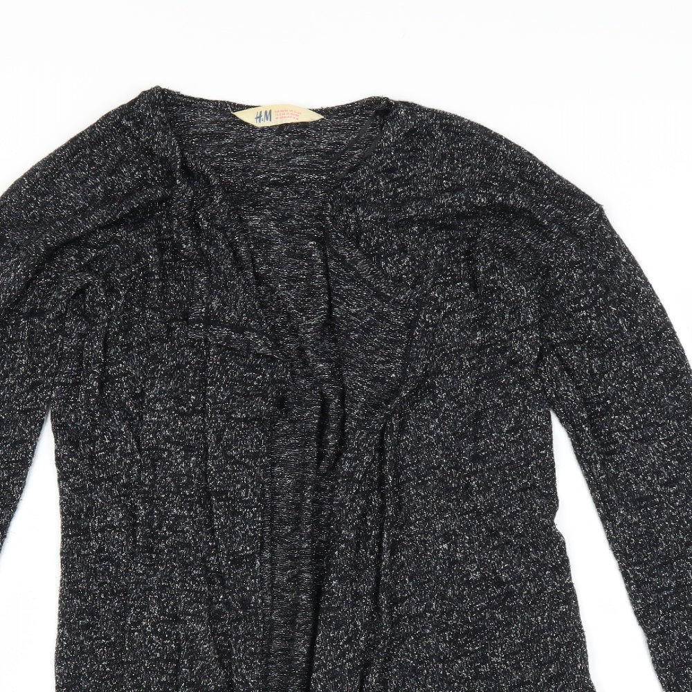 H&M Girls Grey   Cardigan Jumper Size 12-13 Years  - glittery