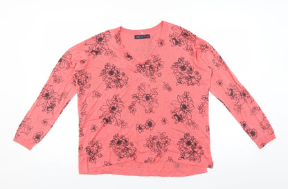 Marks and Spencer Womens Pink Floral  Pullover Jumper Size M