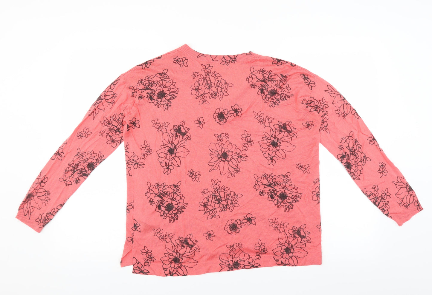 Marks and Spencer Womens Pink Floral  Pullover Jumper Size M