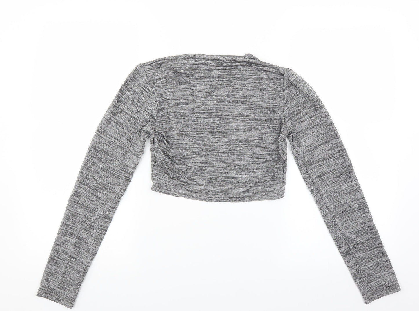 Womens UK Size S Misspap Grey Cropped T-Shirt