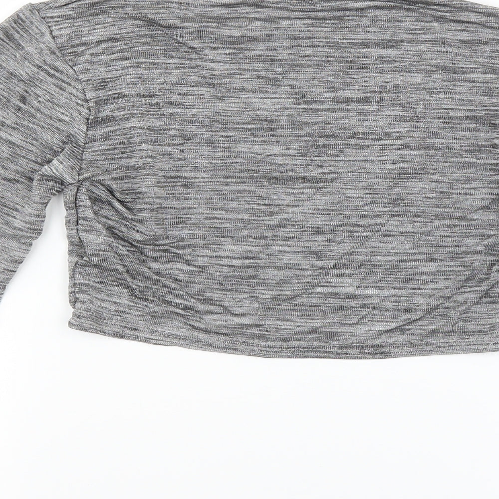 Womens UK Size S Misspap Grey Cropped T-Shirt