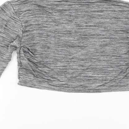 Womens UK Size S Misspap Grey Cropped T-Shirt