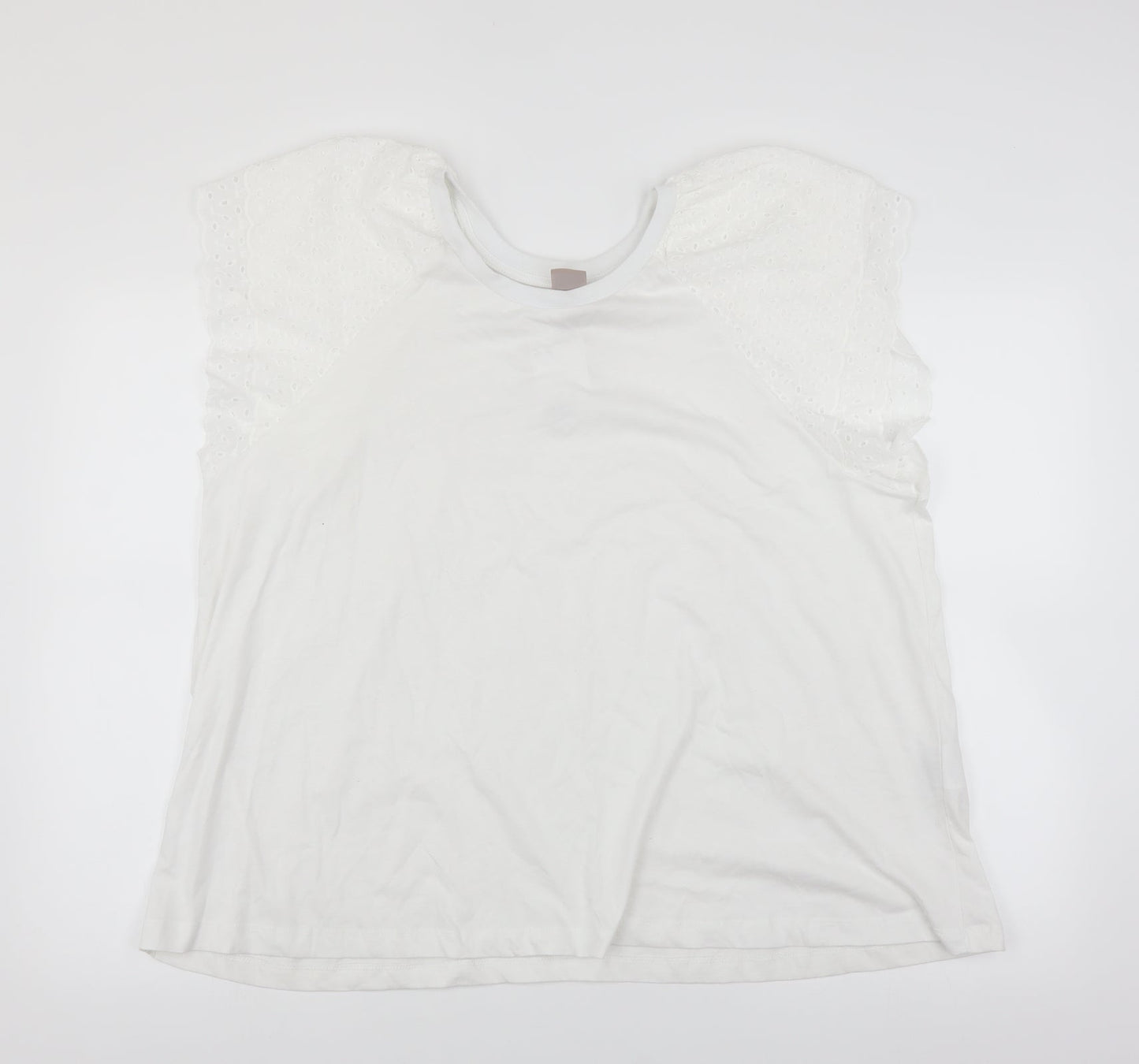 Womens UK Size XL H&M White Basic T-Shirt