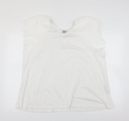 Womens UK Size XL H&M White Basic T-Shirt