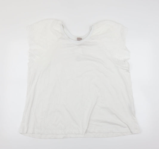 Womens UK Size XL H&M White Basic T-Shirt