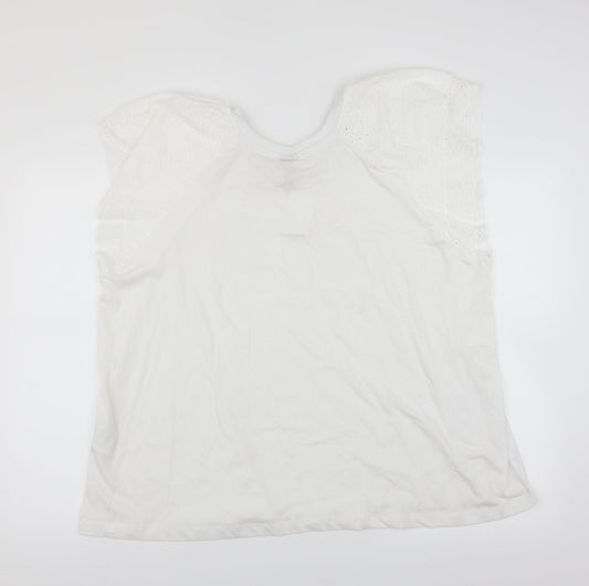 Womens UK Size XL H&M White Basic T-Shirt