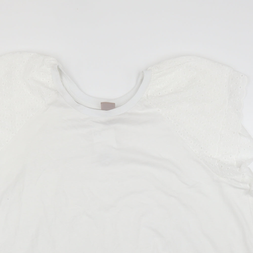 Womens UK Size XL H&M White Basic T-Shirt