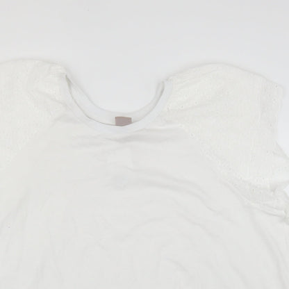 Womens UK Size XL H&M White Basic T-Shirt