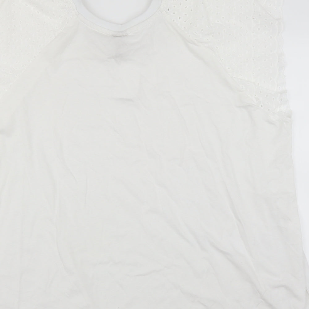 Womens UK Size XL H&M White Basic T-Shirt