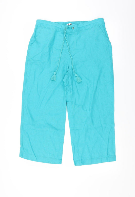Sainsburys Womens Blue   Trousers  Size 12 L21 in - cropped