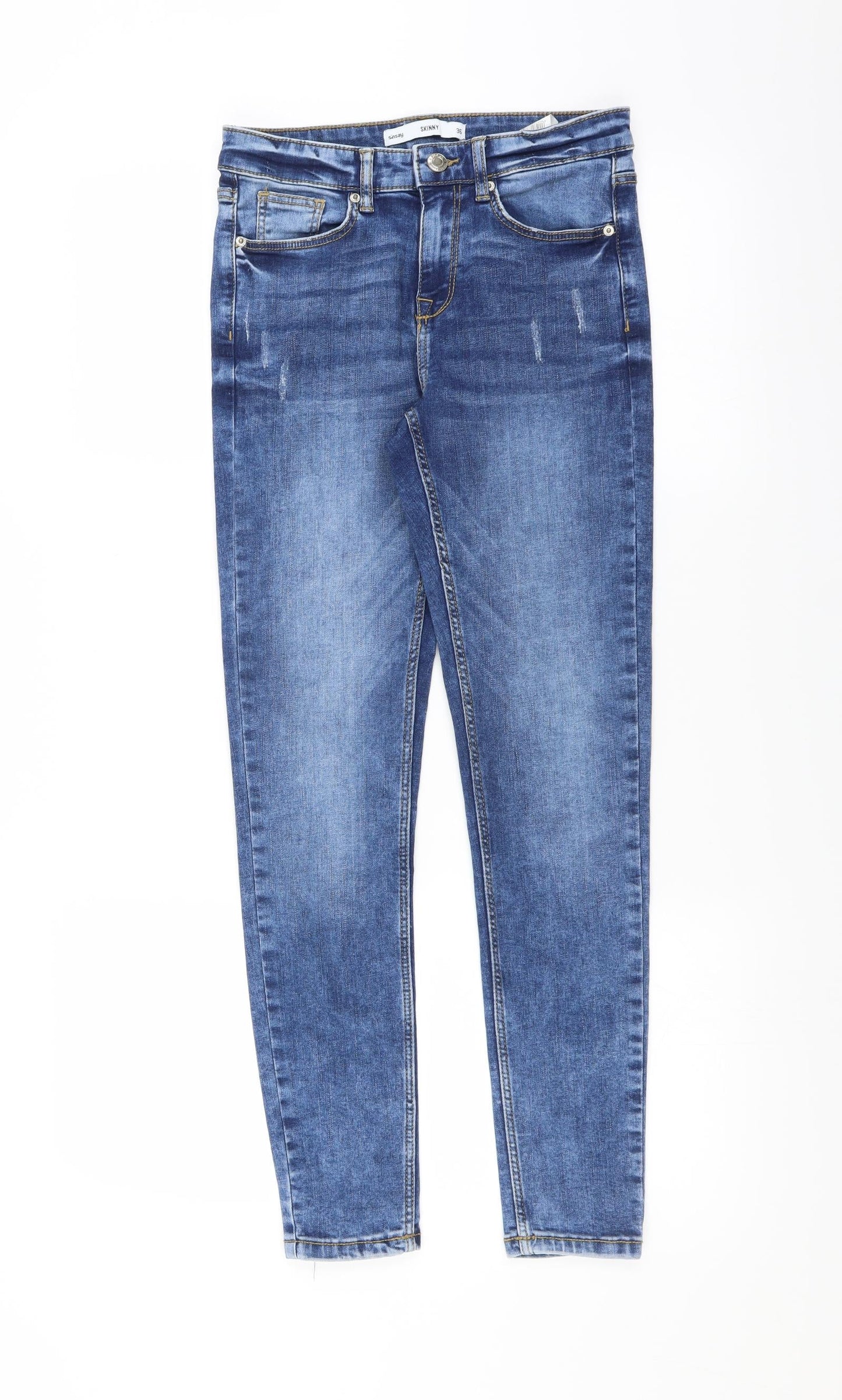 Womens UK Size 8 Sinsay Extra-Slim Fit Skinny Blue Jeans