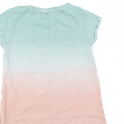 NEXT Girls Green   Basic T-Shirt Size 7 Years  - sun beaming la dreaming