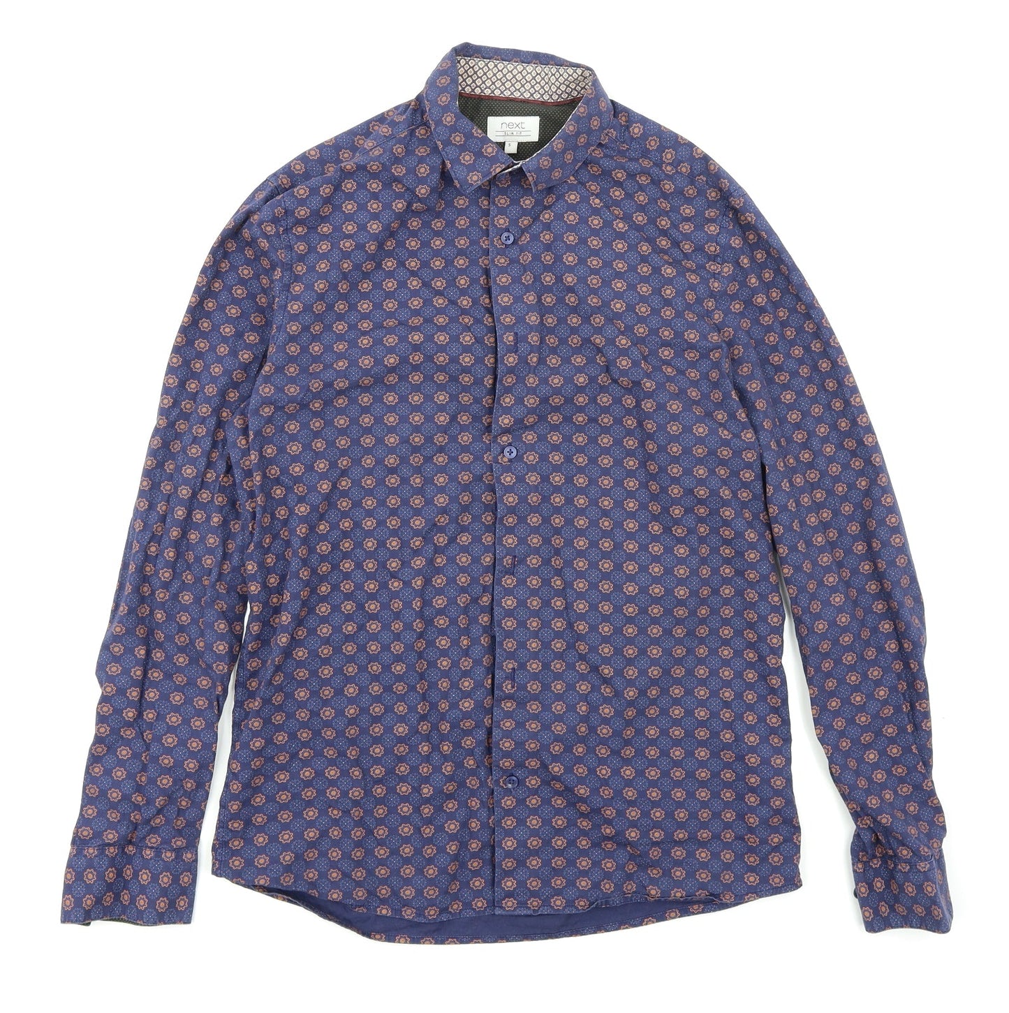 Mens UK Size S NEXT Blue  Button-Up Long Sleeve Casual Shirt
