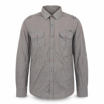 Mens UK Size M River Island Brown  Button-Up Long Sleeve Casual Shirt