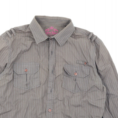 River Island Mens Brown Striped   Button-Up Size M
