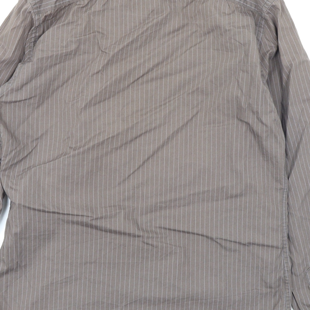 River Island Mens Brown Striped   Button-Up Size M