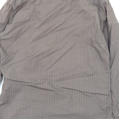 River Island Mens Brown Striped   Button-Up Size M
