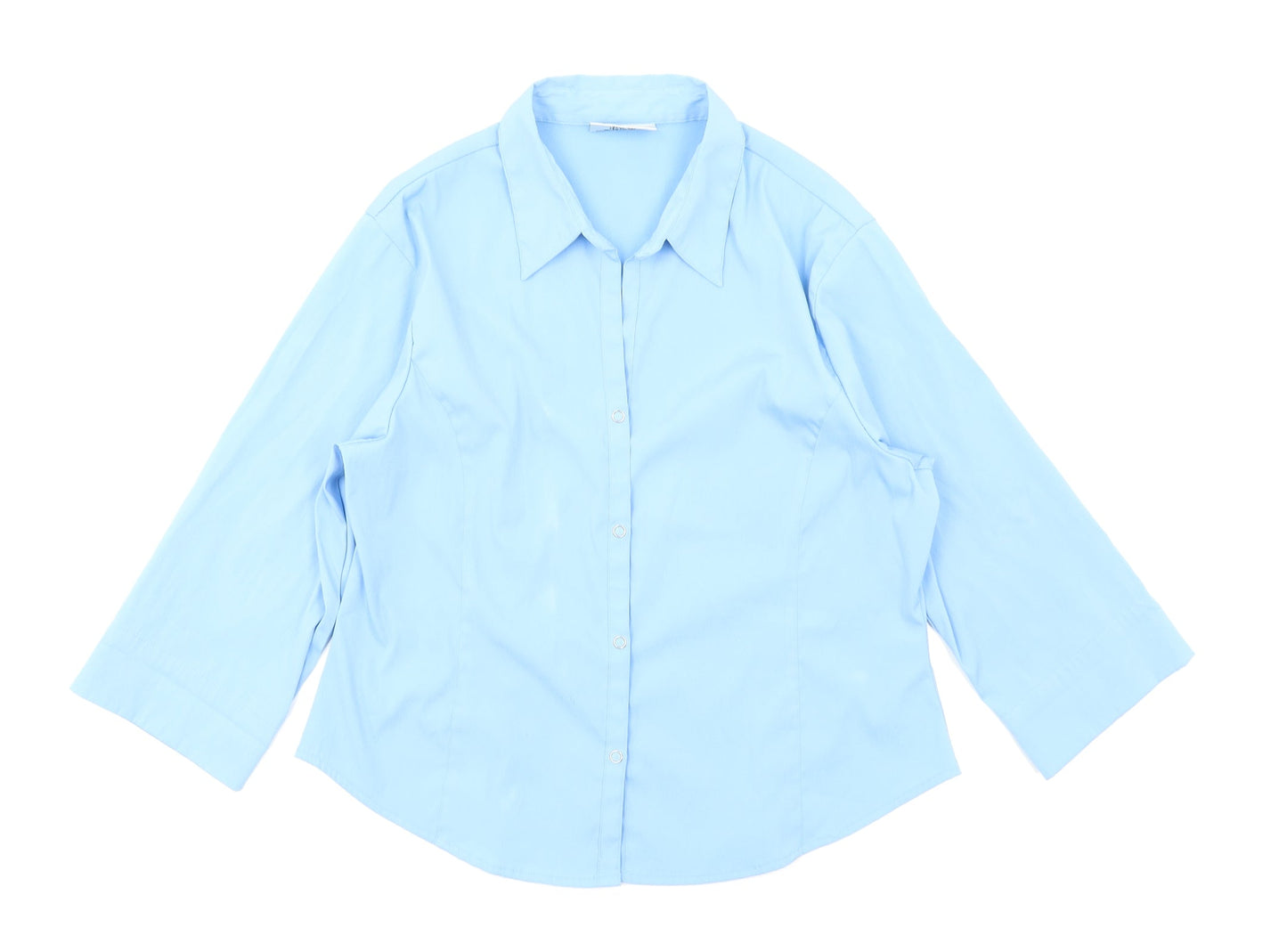 Womens UK Size 16 Sara Woman Blue Basic Button-Up