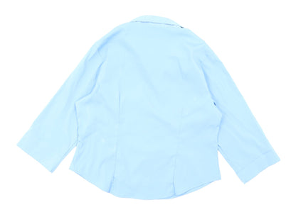 Womens UK Size 16 Sara Woman Blue Basic Button-Up