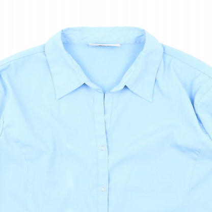 Womens UK Size 16 Sara Woman Blue Basic Button-Up