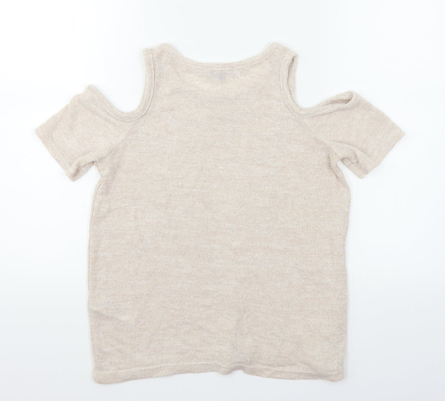Womens UK Size 10 New Look Beige Basic T-Shirt