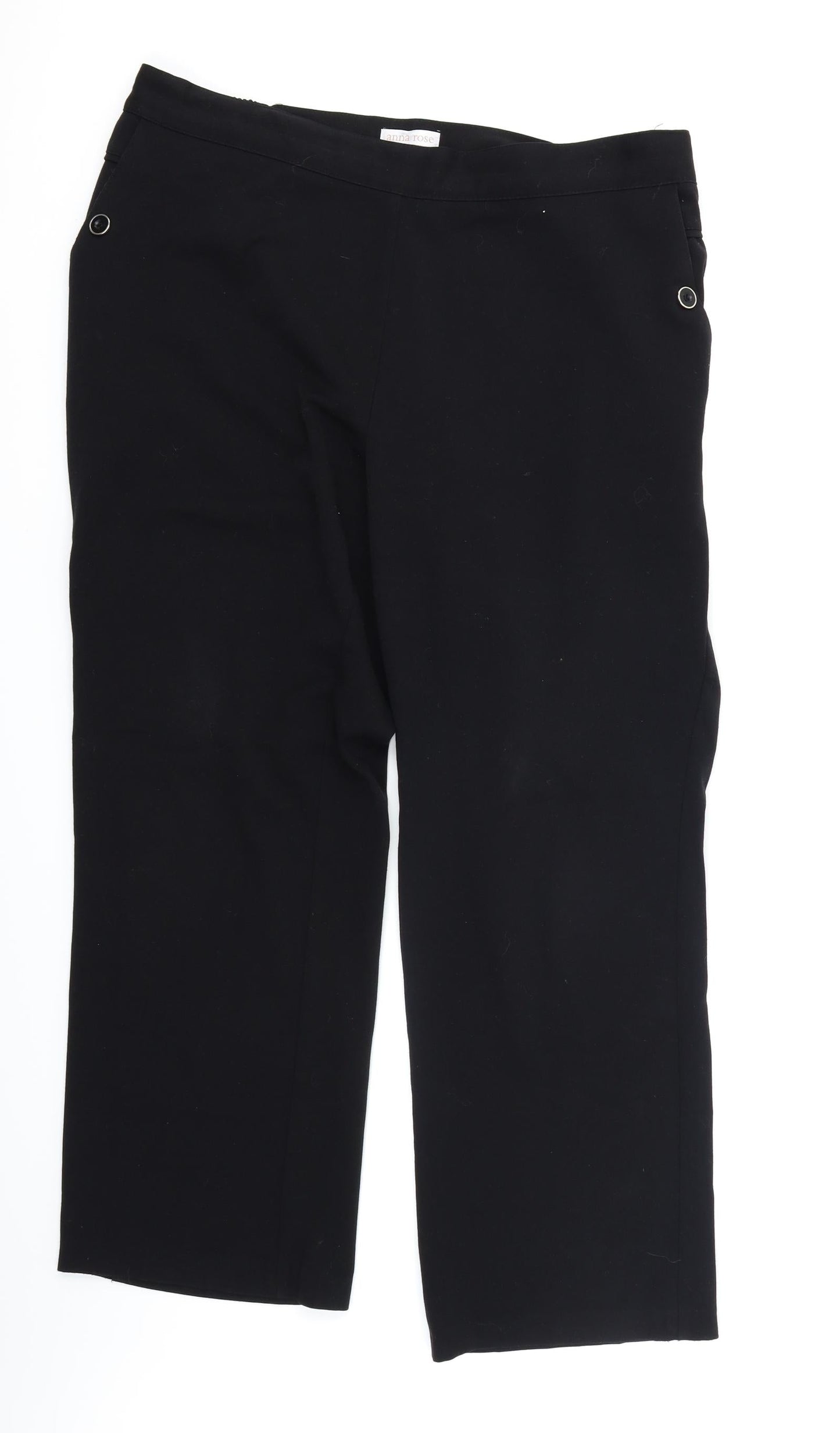 Womens UK Size 18 Anna Rose Regular Fit  Black Trousers
