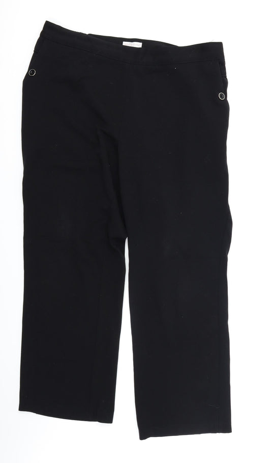 Womens UK Size 18 Anna Rose Regular Fit  Black Trousers
