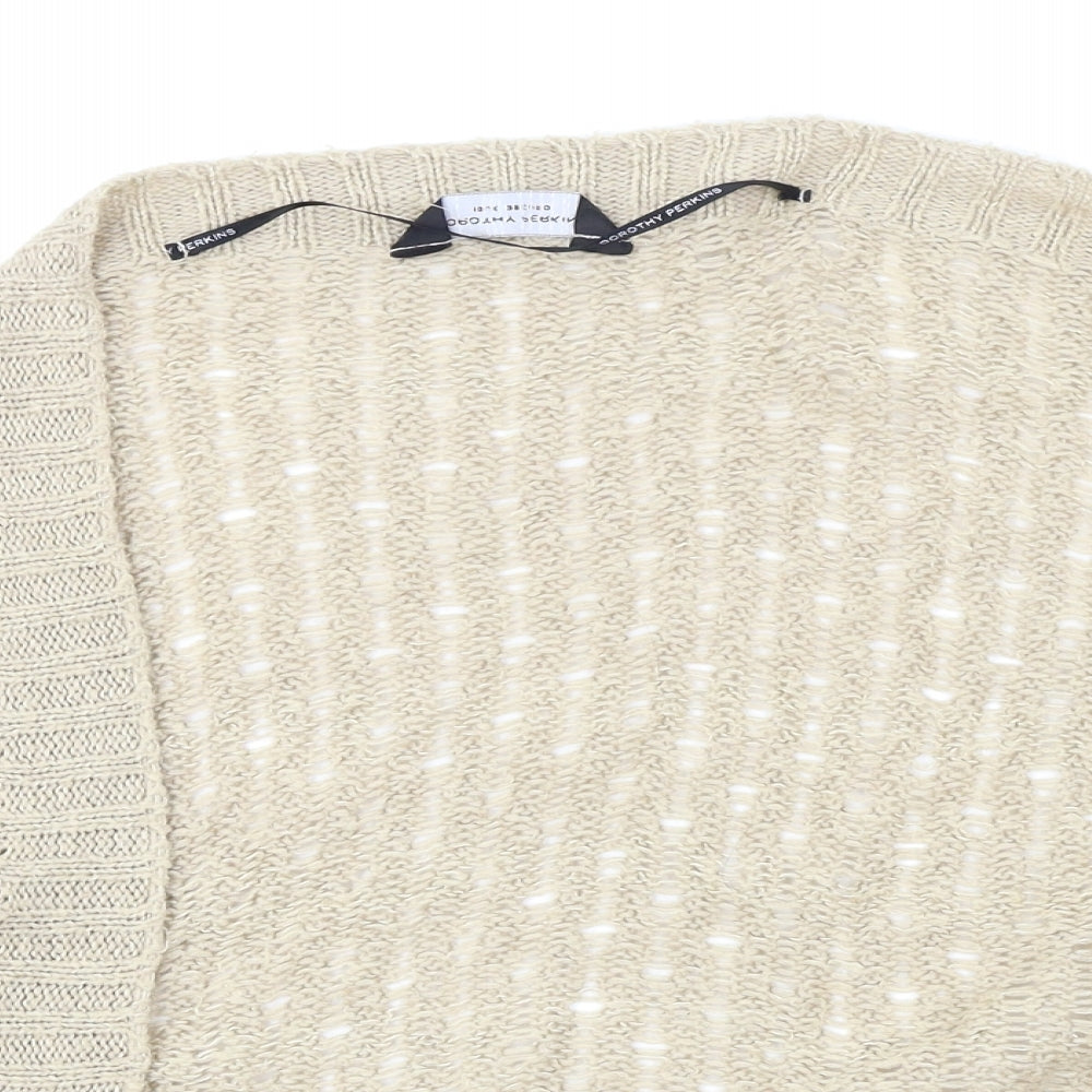 Dorothy Perkins Womens Beige   Shrug Jumper Size 10