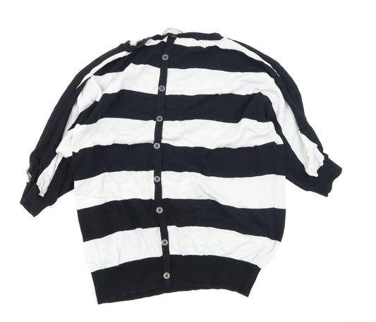 Oasis Womens Black Striped Knit Pullover Jumper Size S