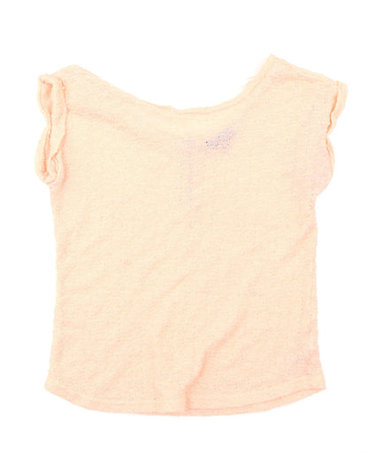 Womens UK Size 10 New Look Orange Basic T-Shirt